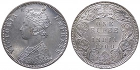 Colonie Gran Bretagna - India - Regina Vittoria (1838-1901) 1 Rupia 1900 - KM 492 - Ag 
qBB