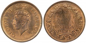 Colonie Gran Bretagna - India - Giorgio VI (1936-1952) One Quarter Anna 1939 - KM 530 - Cu rame rosso 
FDC