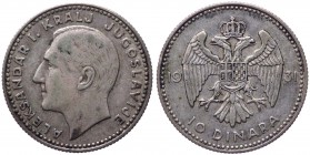 Jugoslavia - Regno di Jugoslavia (1918-1941) 10 Dinara 1931 - KM 10 - Ag 
BB