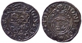 Polonia - Sigismondo III Vasa (1587-1632) 3 Polker 1614 con variante nella legenda del rovescio •MONE •NOV (*↑*) REG •POL - Cfr. KM 41 - R - Ag gr. 1,...