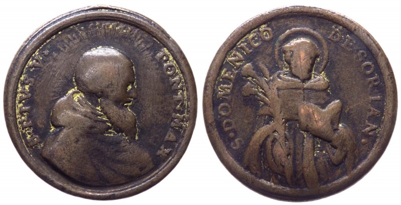 Pio V (Antonio Michele Ghislieri) 1566-1572 medaglia commemorativa di S Domenico...