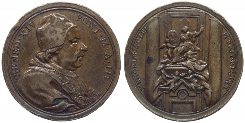 Benedetto XIV (Prospero Lorenzo Lambertini) 1740-1758 medaglia annuale emessa il...