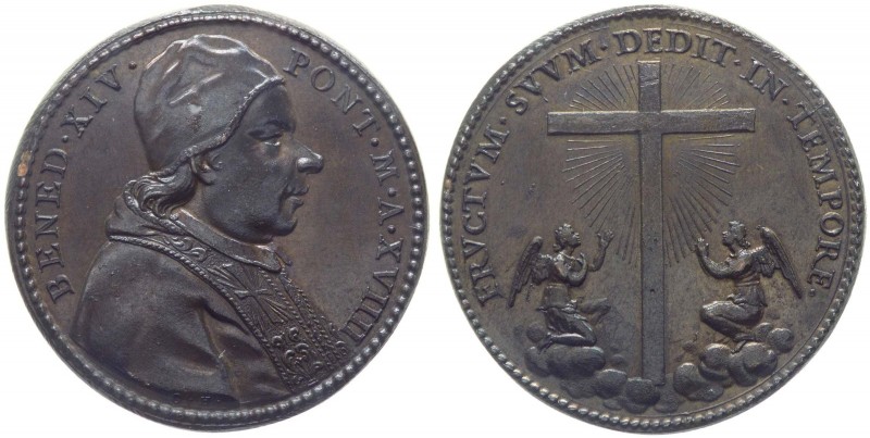 Benedetto XIV (Prospero Lorenzo Lambertini) 1740-1758 medaglia annuale emessa ne...