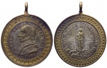 Leone XIII (Vincenzo Gioacchino Pecci) 1878-1903 medaglia emessa nel 1854 con la raffigurazione della B. V Maria Immacolata stante in piedi orante su ...