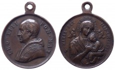 Leone XIII (Vincenzo Gioacchino Pecci) 1878-1903 medaglia senza data votiva della Santa Vergine Maria del Perpetuo Soccorso raffigurata frontale e nim...