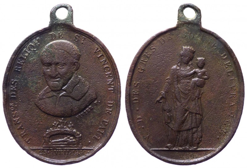 Francia - Medaglia 1830 commemorativa della traslazione delle Sacre Relique di S...