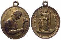 Francia - Medaglia emessa nel XIX sec. con la raffigurazione di S. Luigi Gonzaga con Crocifisso in mano su un verso e S. Michele Arcangelo con bambino...