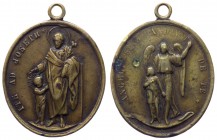 Francia - Medaglia emessa nel XIX sec. con la raffigurazione di S. Giuseppe stante frontale e nimbato con il Bambino Gesù su un verso e l'Arcangelo Mi...