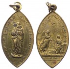 Germania - Medaglia a forma di mandorla emessa nel XIX sec. devozionale di S. Giuseppe rappresentato su un verso con Gesù bambino in braccio mentre ne...