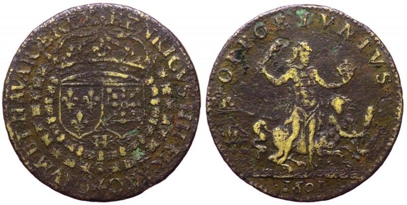 Francia - Enrico IV di Francia (1589-1610) 1601 - D/ HENRICVS. IIII. FRANCORVM. ...