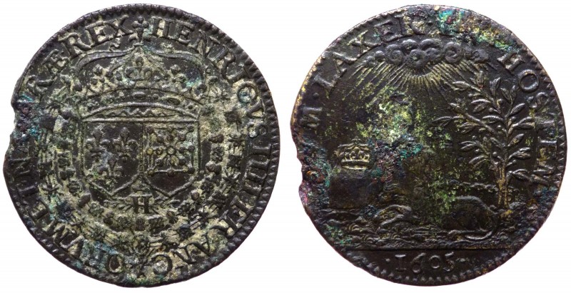 Francia - Enrico IV di Francia (1589-1610) gettone 1605 - D/ HENRICVS. IIII. FRA...