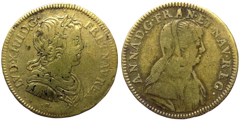 Francia - Luigi XIV (1643-1715) gettone 1643-1665 circa - D/ .LVD. XIIII. D. G. ...