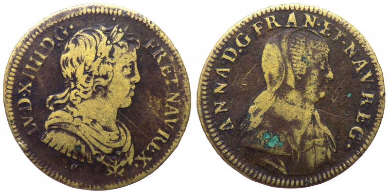 Francia - Luigi XIV (1643-1715), gettone 1643-1665 circa - D/ .LVD. XIIII. D. G....