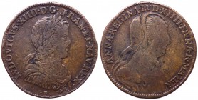 Francia - Luigi XIV (1643-1715) gettone 1643-1665 circa; D/ .LVDOVICVS. XIIII. D. G. FRAN. ET. NAV. REX., busto corazzato a destra; R/ ANNA . REGINA ....