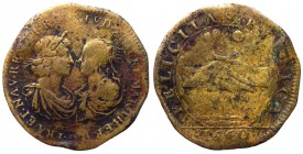 Francia - Luigi XIV (1643-1715) gettone per le nozze con Maria Teresa, 1660 - D/LVD.XIIII.ET.MAR.THER.D.G.FRA.ET.NAV.REX.ET.REG. - Busti frontali dei ...