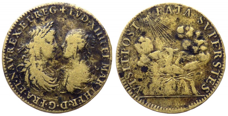 Francia - Luigi XIV (1643-1715), gettone per le nozze con Maria Teresa - D/LVD.X...