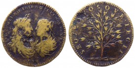 Francia - Luigi XIV (1643-1715) gettone per le nozze con Maria Teresa - D/LVD.XIIII.ET.MAR.THER.D.G.FRA.ET.NAV.REX. ET.REG., busti frontali dei due re...