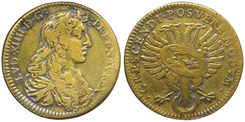 Francia - Luigi XIV (1643-1715) gettone 1665 circa - D/ LVD . XIIII. D. G. FR . ...