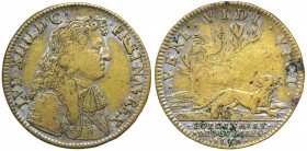 Francia - Luigi XIV (1643-1715) gettone 1668 - D/ .LVD. XIIII. D. G. FR. ET. NAV. REX. - busto corazzato a destra - R/ .VENI. VIDI. VICI. - il leone d...