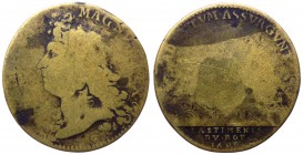 Francia - Luigi XIV (1643-1715) gettone in ottone 1688 D/ LUDOVICUS - MAGNUS REX. Testa del sovrano a sinistra - R/ AD. NVTVM ASSVRGVNT. BASTIMENTS. D...