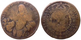 Francia - Luigi XIV (1643-1715) gettone - D/ LVD.14.D.G.F.ET.NAV.REX. - Il sovrano a 3/4 in piedi, in armatura - R/ HOC SYDERE LILIA FLORENT stemma di...