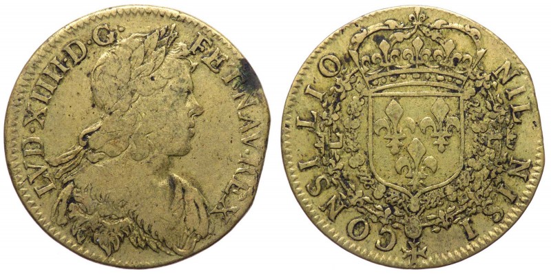 Francia - Luigi XIV (1643-1715) gettone - D/ LVD XIIII D . G . F . ET . NAV . RE...