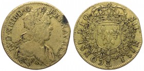 Francia - Luigi XIV (1643-1715) gettone - D/ LVD XIIII D . G . F . ET . NAV . REX. - Busto con pelle di leone a destra - R/ NILNISI CONSILIO - stemma ...