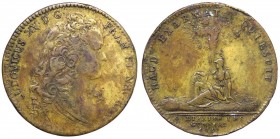 Francia - Luigi XV (1715-1774), gettone 1715 - D/ LUDOVICUS. XV. D. G. FRAN. ET. NAV. REX. - Busto drappeggiato a destra - R/HAUD. EXARMATA. QUIESCIT ...