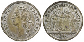 Francia - Luigi XV (1715-1774) gettone 1723 - D/LVD·XV·D·G·FR·ET·NAV·REX· - testa nuda a sinistra - R/ REX COELESTI OLEO UNCTUS ; À L'EXERGUE : REMIS ...