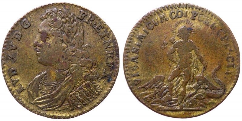 Francia - Luigi XV (1715-1774) gettone 1726-1741 - D/ LVD · XV · D · G · FR · ET...