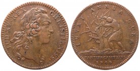 Francia - Luigi XV (1715-1774) gettone 1747 - D/ LUD · XV · REX CHRISTIANISS · - testa a destra - R/ IUVAT ANNUA CURA · - Un contadino scrolla un albe...