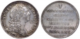 Francia - Luigi XV (1715-1774) gettone 1765 - D/ LUD. XVI. REX. CHRISTIANISS. - Testa laureata del sovrano a destra - R/ anepigrafe - entro cornice ci...