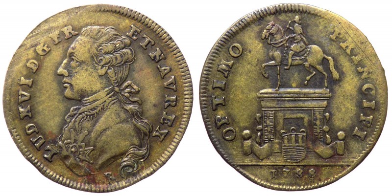 Francia - Luigi XVI (1775-1791) gettone 1788 - D/LVD. XVI. D. G. FR .ET. NAV. RE...