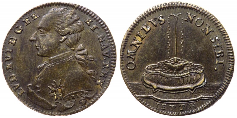 Francia - Luigi XVI (1775-1791) gettone prodotto a Norimberga - D/LVD. XVI. D. G...