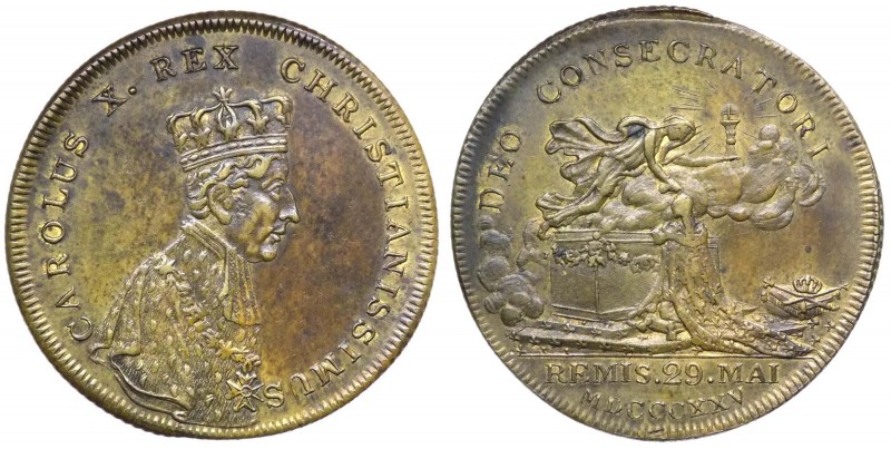 Francia - Carlo X (1825-1830) gettone 1825 - D/ CAROLUS X. REX CHRISTIANISSIMUS ...