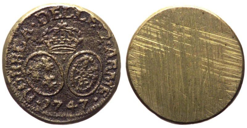 Estero - Spagna - Peso monetale spagnolo del 1747 - ottone gr. 8,15
BB