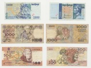 Portogallo - Lotto n.3 Banconote - 500 Escudos 1994 "JX Mouzinho de Silveira" - Rif. KP 180g - 1000 Escudos 1993 "Teofilo Braga" - Rif. KP 181i - 2000...