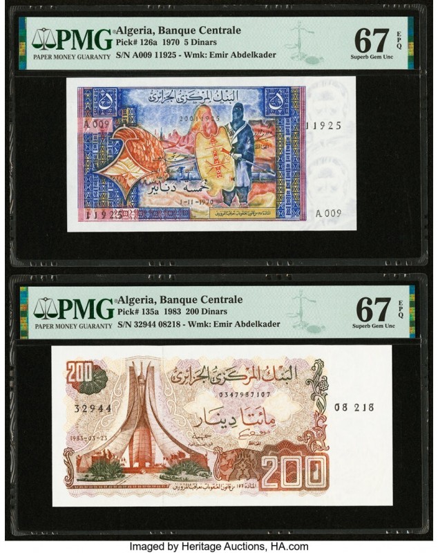 Algeria Banque Centrale d'Algerie 5; 200 Dinars 1.11.1970; 23.3.1983 Pick 126a; ...
