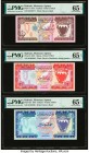 Bahrain Monetary Agency 1/2; 1; 5 Dinars 1973 Pick 7; 8; 8A Three Examples PMG Gem Uncirculated 65 EPQ (3). 

HID09801242017

© 2020 Heritage Auctions...