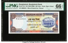 Bangladesh Bangladesh Bank 100 Taka ND (1983-2000) Pick 31b PMG Gem Uncirculated 66 EPQ. Staple holes at issue.

HID09801242017

© 2020 Heritage Aucti...