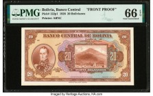 Bolivia Banco Central 20 Bolivianos 20.7.1928 Pick 122p1 Front Proof PMG Gem Uncirculated 66 EPQ. 

HID09801242017

© 2020 Heritage Auctions | All Rig...