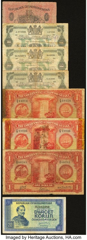 British Guiana, Czechoslovakia and Sweden Group Lot of 8 Examples Good-Fine. 

H...