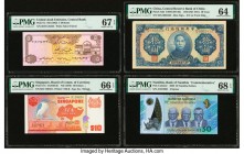 China, Namibia, Singapore and United Arab Emirates Group Lot of 4 PMG Graded Examples. China Central Reserve Bank of China 10 Yuan 1940 (ND 1941) Pick...