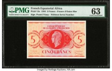 French Equatorial Africa Caisse Centrale de la France d'Outre-Mer 5 Francs 1944 Pick 15c PMG Choice Uncirculated 63. 

HID09801242017

© 2020 Heritage...