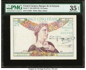 French Guiana Banque de la Guyane 25 Francs ND (1933-45) Pick 7 PMG Choice Very Fine 35 EPQ. 

HID09801242017

© 2020 Heritage Auctions | All Rights R...