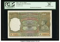 India Reserve Bank of India, Bombay 100 Rupees ND (1943) Bombay Pick 20b PCGS Currency Apparent Very Fine 30. Small ink stamp on back is noted.

HID09...