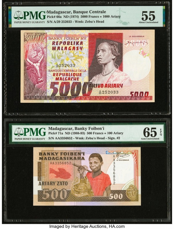 Madagascar Banque Centrale de la Republique Malgache 5000 Francs = 1000 Ariary; ...