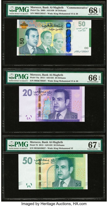 Morocco Bank al-Maghrib Group Lot of 5 Graded Examples Commemorative; Issued (4)...