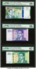 Morocco Bank al-Maghrib Group Lot of 5 Graded Examples Commemorative; Issued (4) PMG Superb Gem Unc 68 EPQ; Gem Uncirculated 66 EPQ (3); Superb Gem Un...