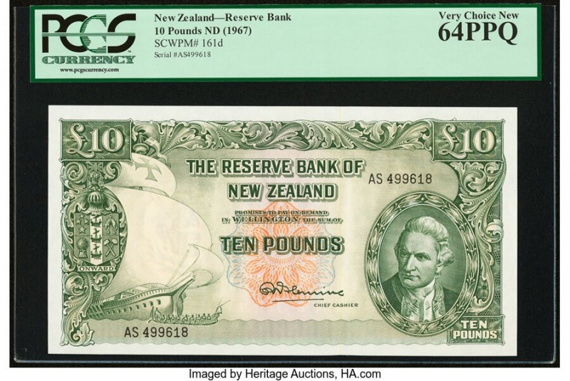 New Zealand Reserve Bank of New Zealand 10 Pounds ND (1960-67) Pick 161d PCGS Ve...